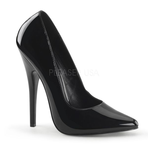 Sehr hohe schwarze High Heel Stiletto Lack Pumps DOMINA-420